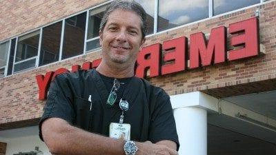 Two-time Polk State alumnus Greg Baisden is now a nursing supervisor at Lakeland Regional Medical Center.